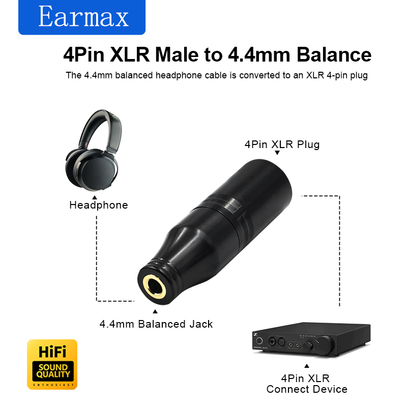 Audio Music Play - 앰프 및 헤드폰용 Xlr-4 남성-4.4mm 여성