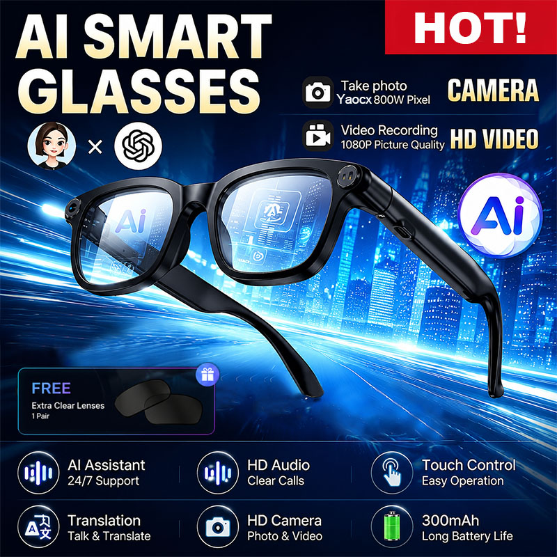 Audio Music To Video Ai - 새로운 AI 스마트 안경 800W HD