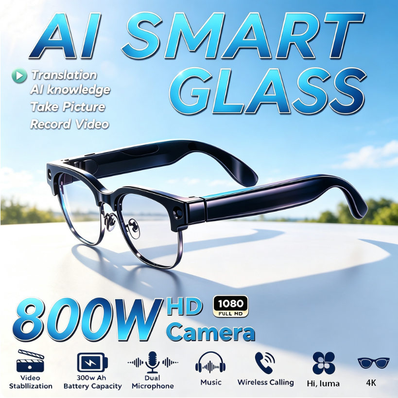 Audio Music To Video Ai - 800W HD 픽셀 스마트 안경 남녀공용