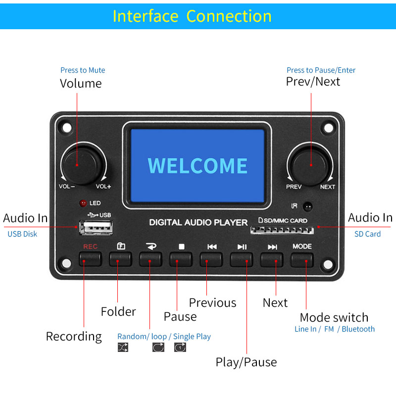 UNISIAN LCD 플레이어 모듈 MP3 28*64  - Audio Music Play 리뷰 및 가격